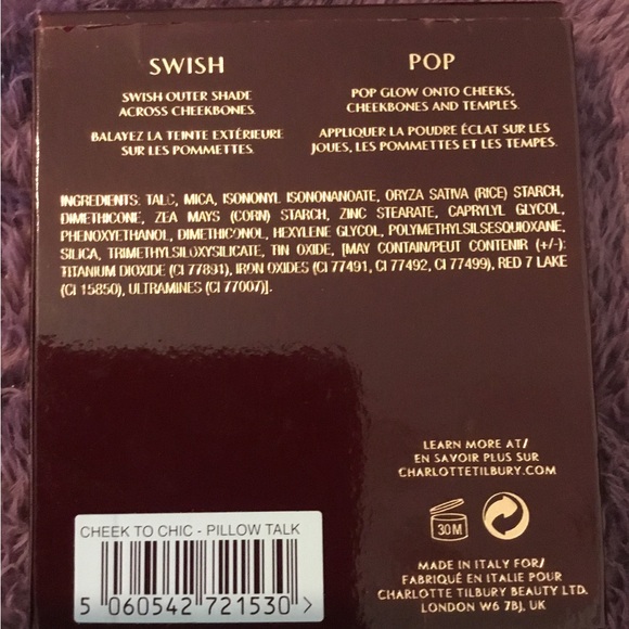 NWT Charlotte Tilbury’s Iconic Cheek To Chic Swish & Glow Blush - Pillow Talk - Picture 11 of 11